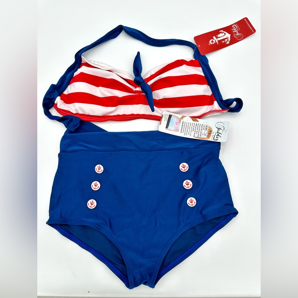 For Luna Vintage style Retro Sailor Sami Bikini Top and bottom Swimwear Swimsuit